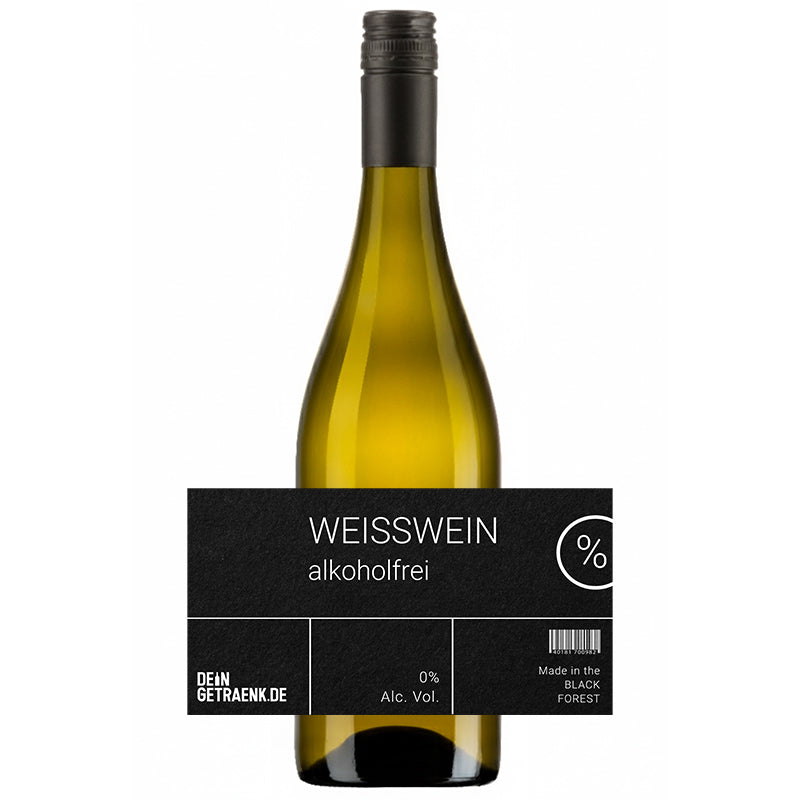Alkoholfreier Weisswein – personalisierte Flasche mit individuellem Etikett von DeinGetraenk.de