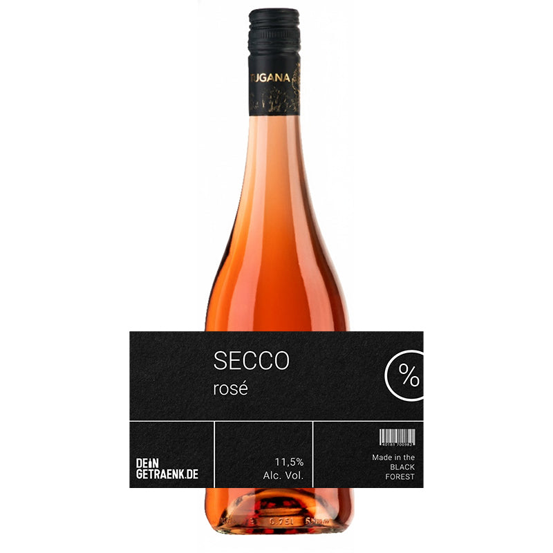 Secco rosé – personalisierte Sektflasche mit individuellem Etikett von DeinGetraenk.de