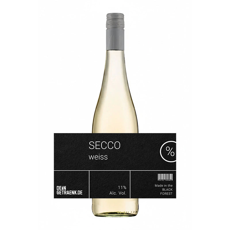 Secco weiß – personalisierte Sektflasche mit individuellem Etikett von DeinGetraenk.de