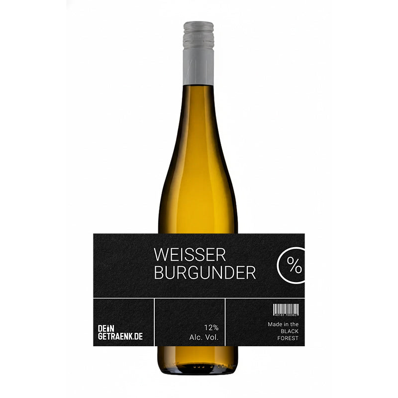 Weisser Burgunder trocken – personalisierte Weissweinflasche mit individuellem Etikett von DeinGetraenk.de