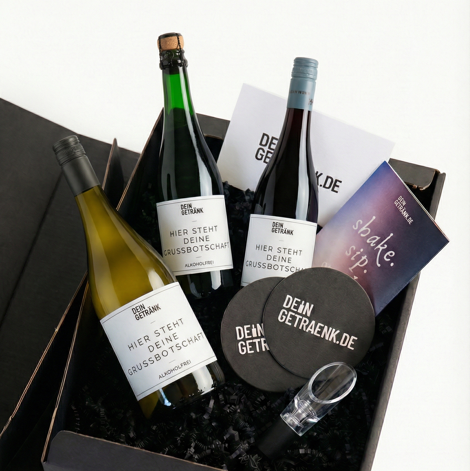 Zero Hero Trio – alkoholfreie Geschenkbox mit drei personalisierten Getränken von DeinGetraenk.de