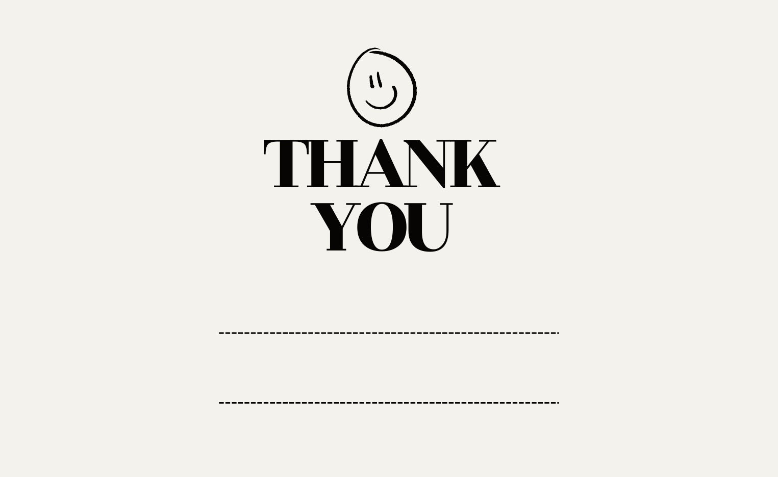 Grußkarte 'Thank You' im Schwarz-Weiß-Design – DeinGetraenk.de