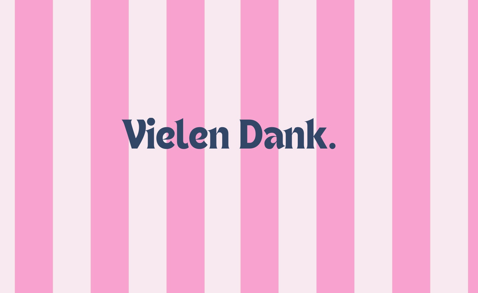 Grußkarte 'Vielen Dank' im rosa Streifen-Design – DeinGetraenk.de