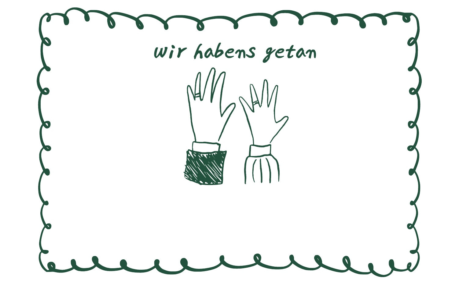 Grußkarte 'Wir haben's getan' im Hochzeitsdesign – DeinGetraenk.de